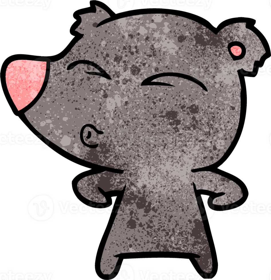 cartoon whistling bear png