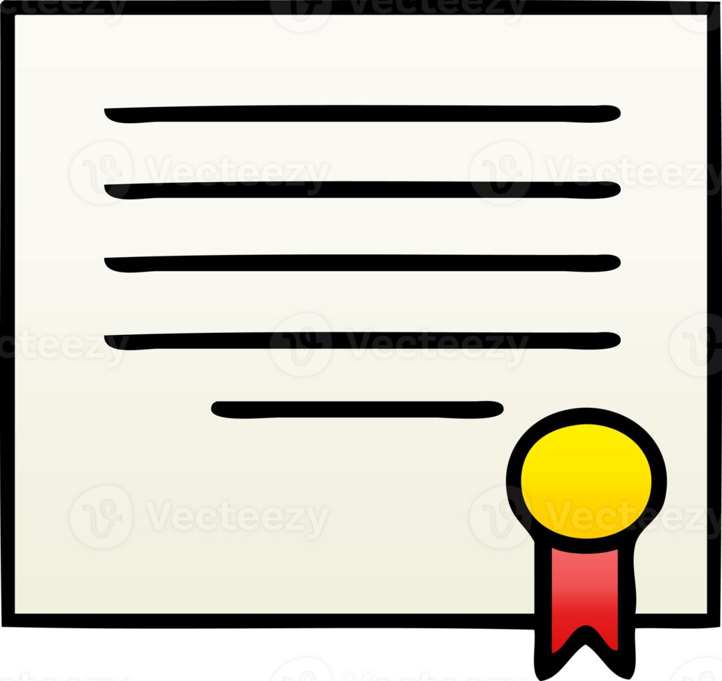 gradient shaded cartoon of a work diploma png