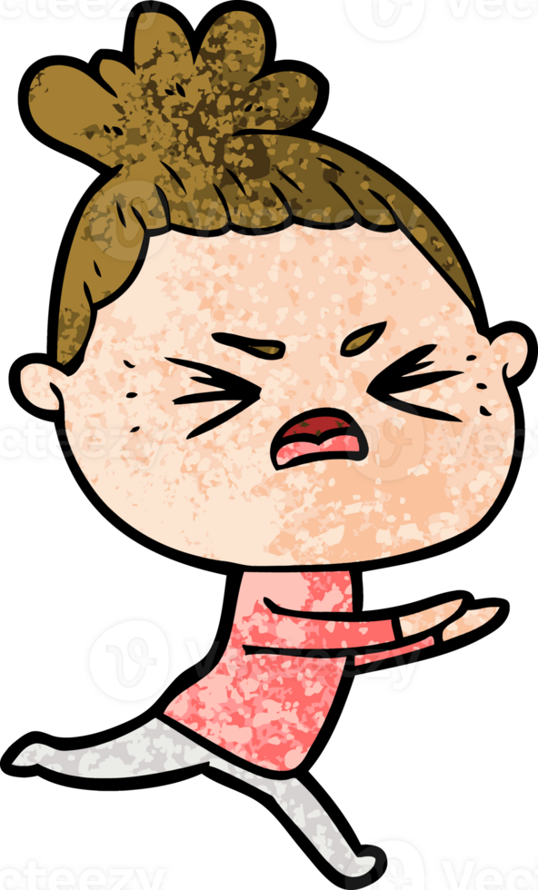 cartoon angry woman png
