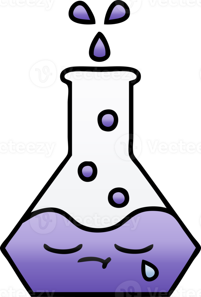 gradient shaded cartoon of a science beaker png
