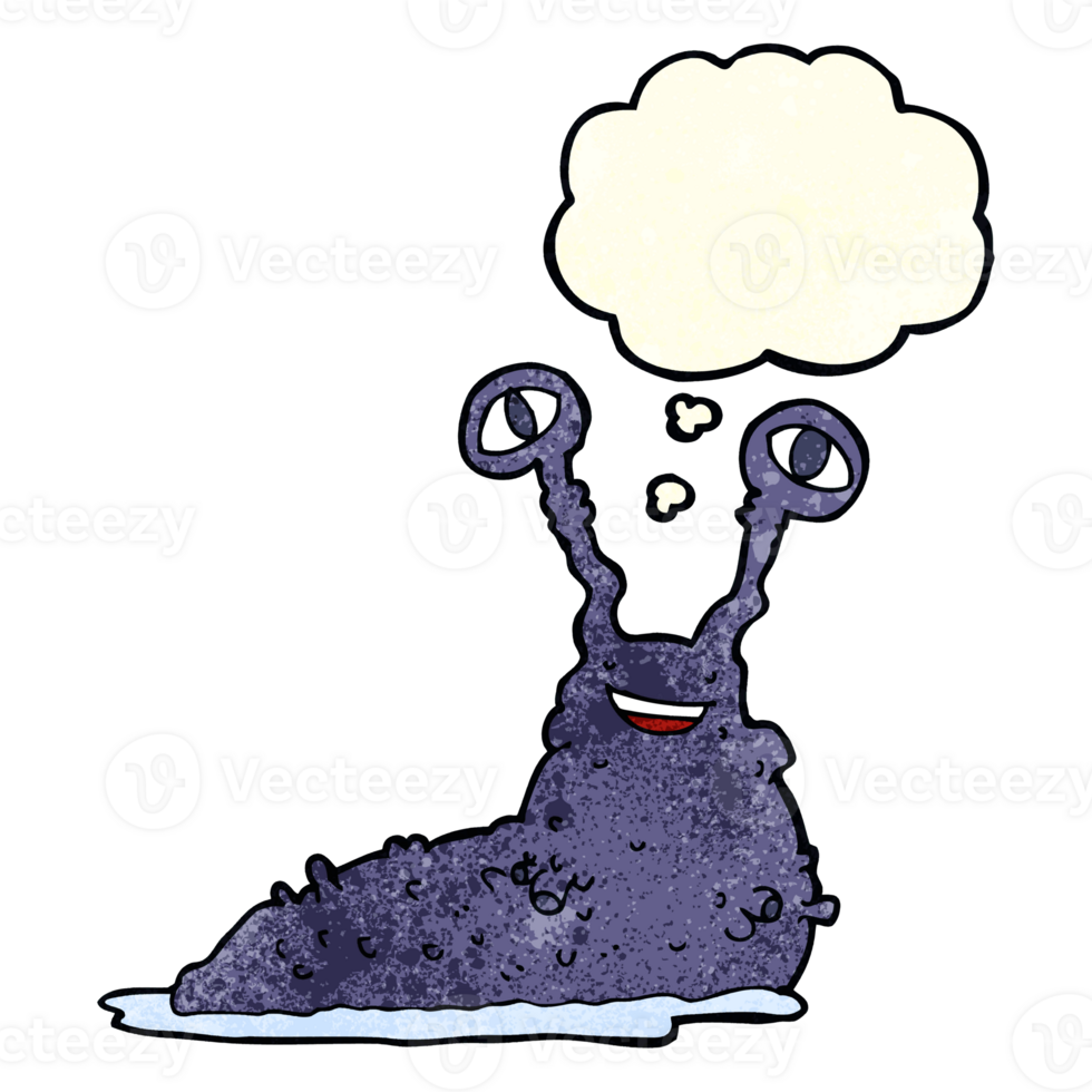 cartoon slug with thought bubble png