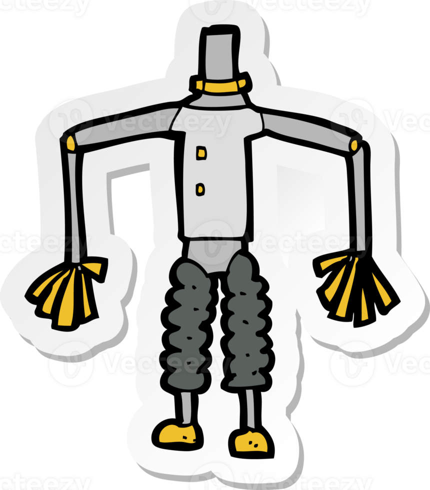 sticker of a cartoon robot body png