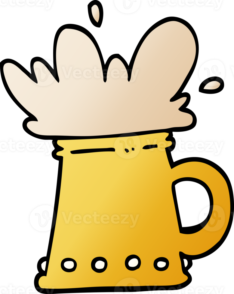 Gradient Illustration Karikatur Bier Krug png