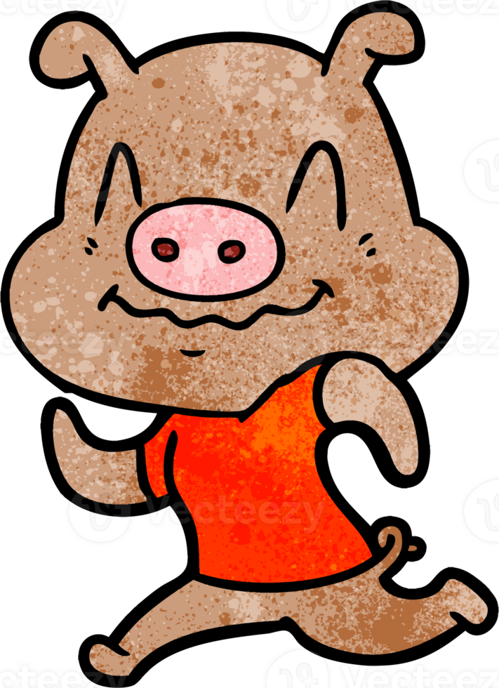 nervous cartoon pig png