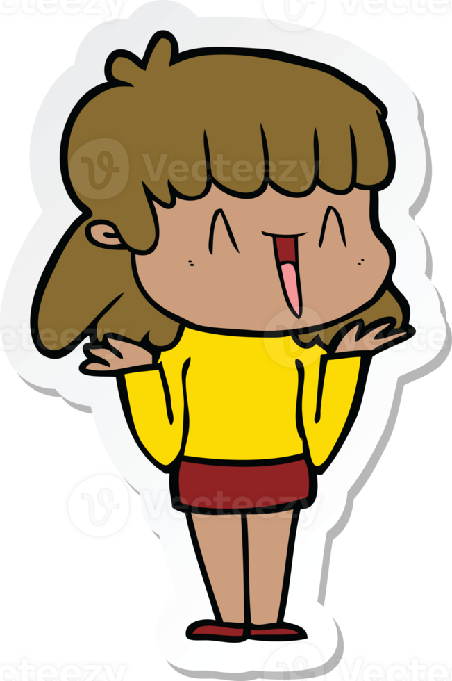 sticker of a cartoon woman png