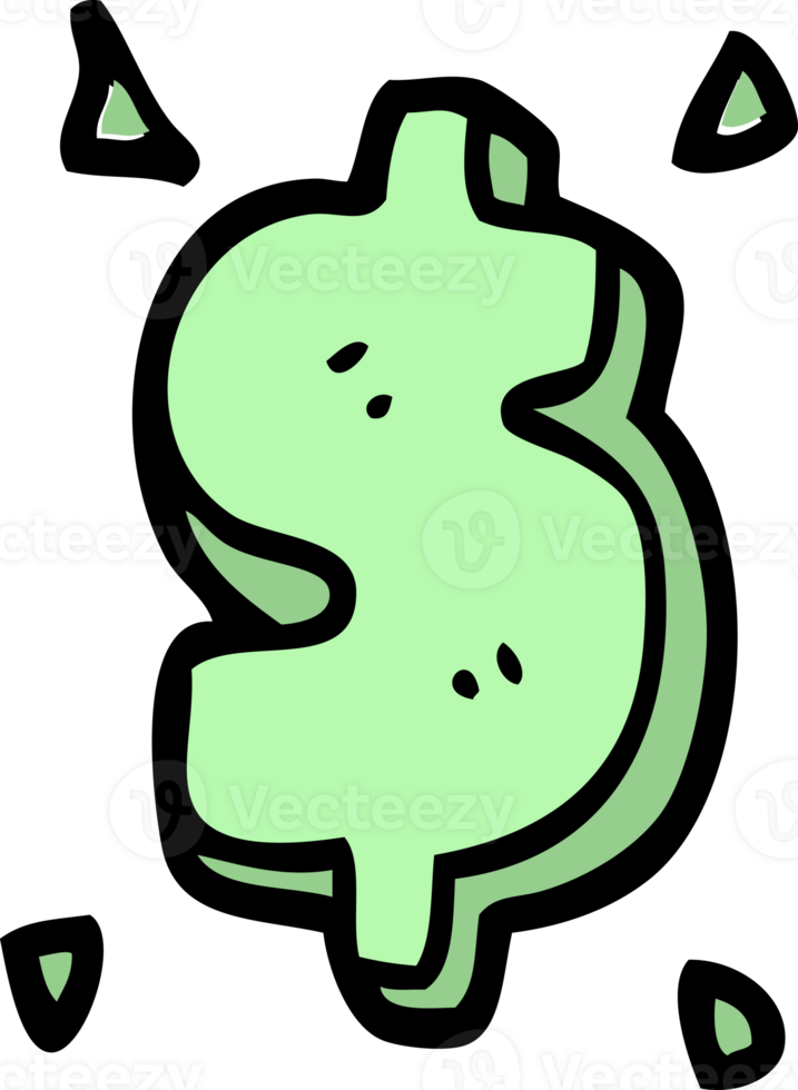 cartoon doodle dollar sign png