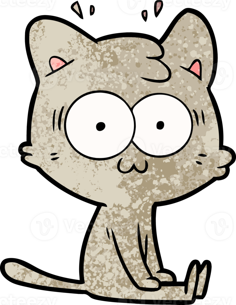 cartoon surprised cat png
