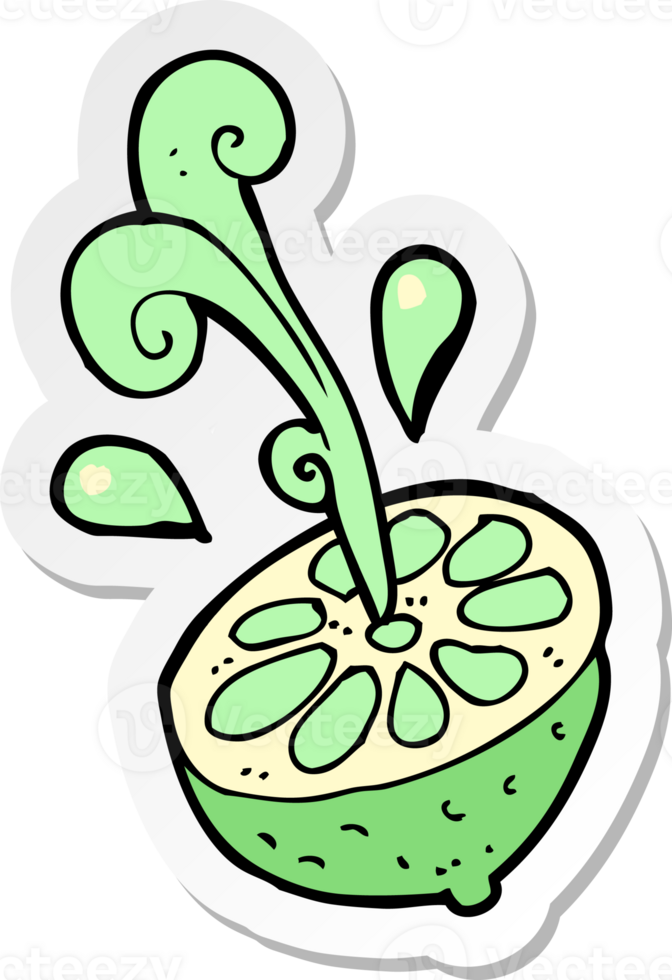sticker of a cartoon fresh lime png