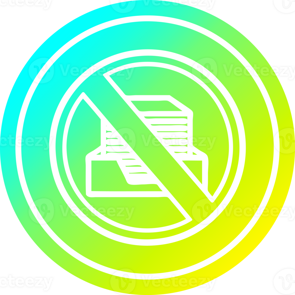 office paperless circular icon with cool gradient finish png