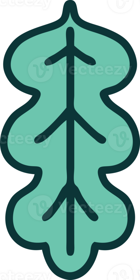 iconic tattoo style image of leaf png
