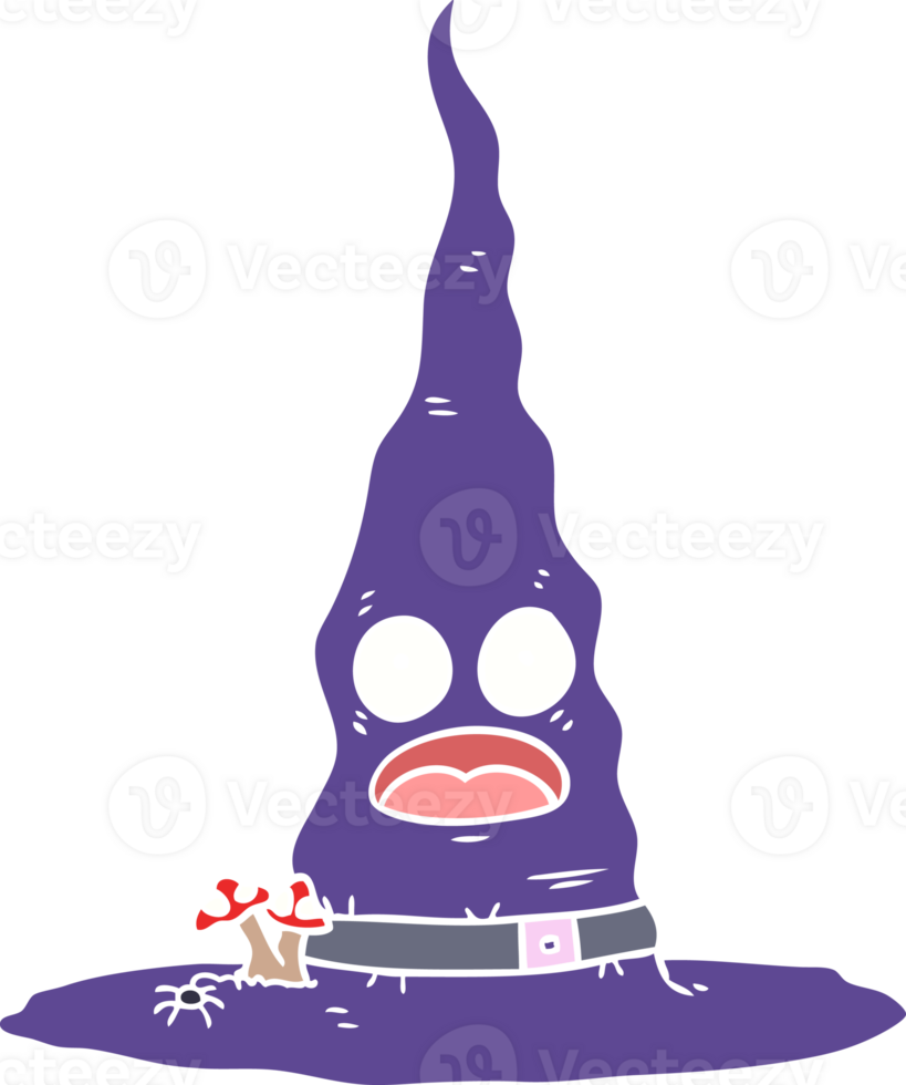 flat color style cartoon witchs hat png