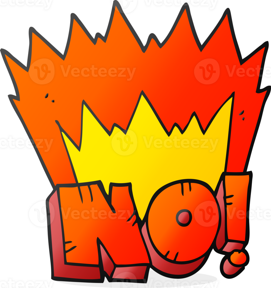 hand drawn cartoon NO shout png