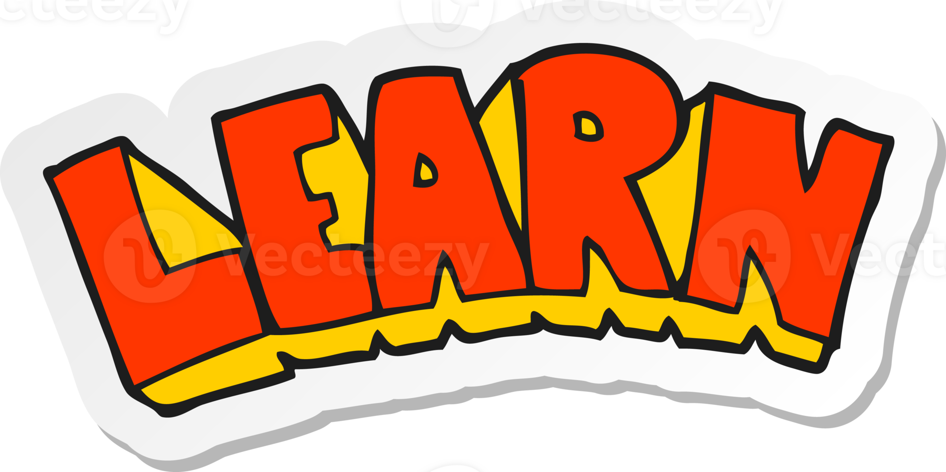 sticker of a cartoon learn symbol png