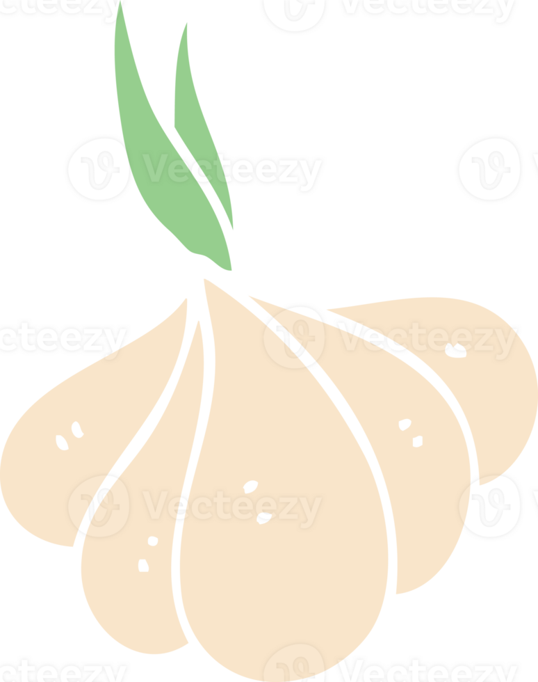 cartoon doodle sprouting garlic png