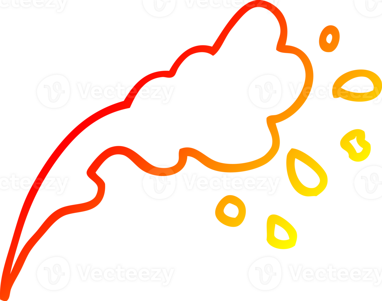 warm gradient line drawing of a cartoon water splash png