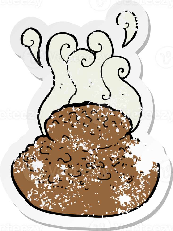 retro distressed sticker of a cartoon bread png