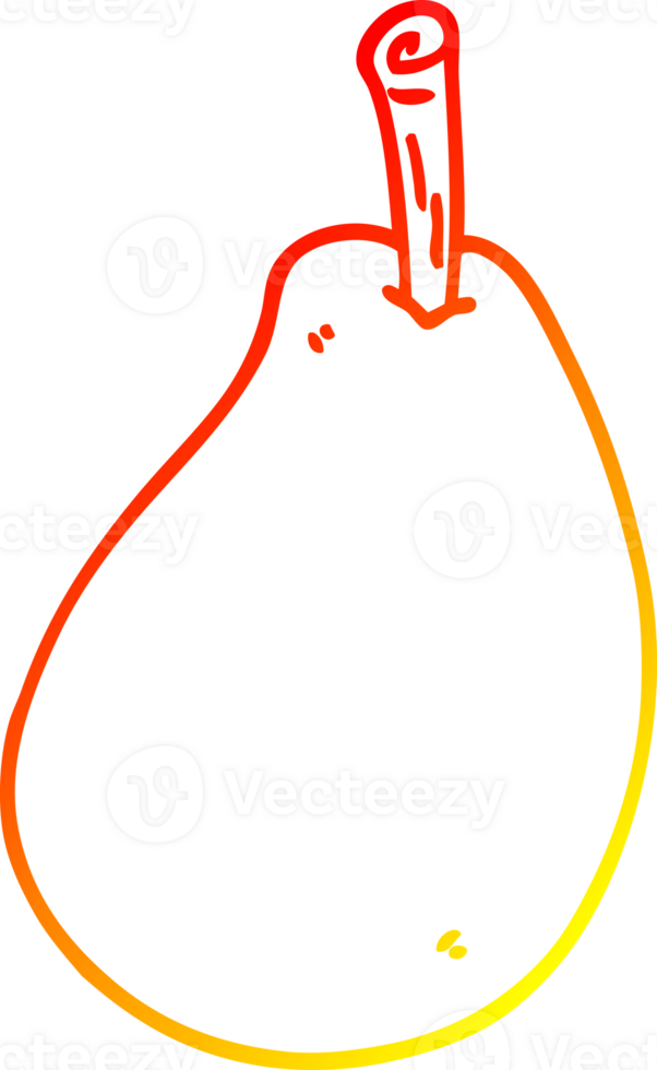 warm gradient line drawing of a cartoon fresh pear png