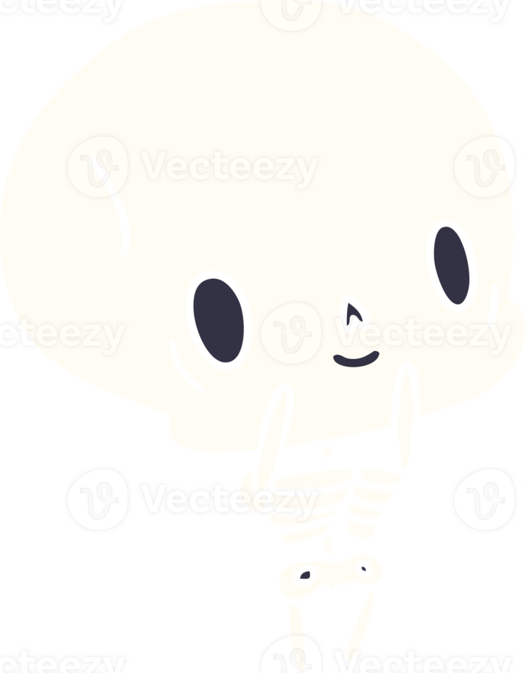 cartoon illustration kawaii cute dead skeleton png