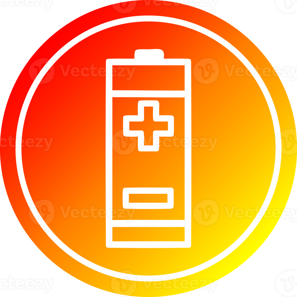 battery circular icon with warm gradient finish png