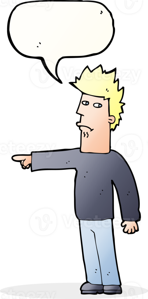 cartoon man pointing with speech bubble png