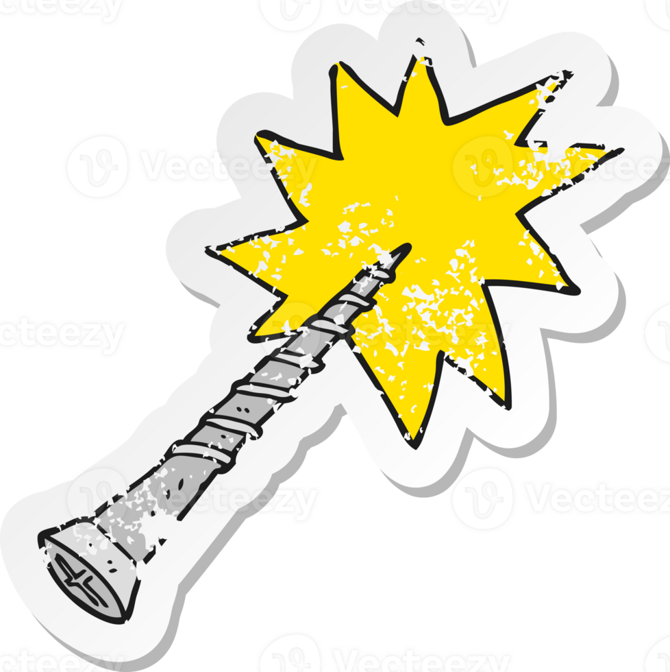 retro distressed sticker of a cartoon screw png