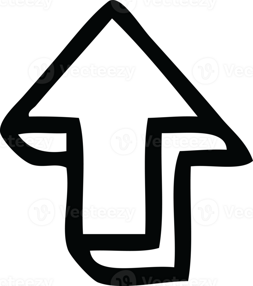 line drawing cartoon of a directional arrow png