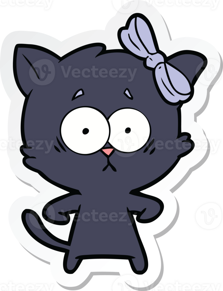 sticker of a cartoon cat png
