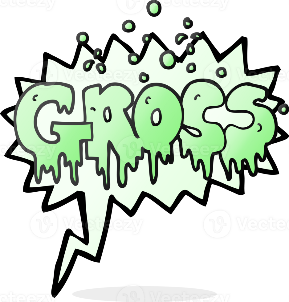 hand drawn speech bubble cartoon word gross png