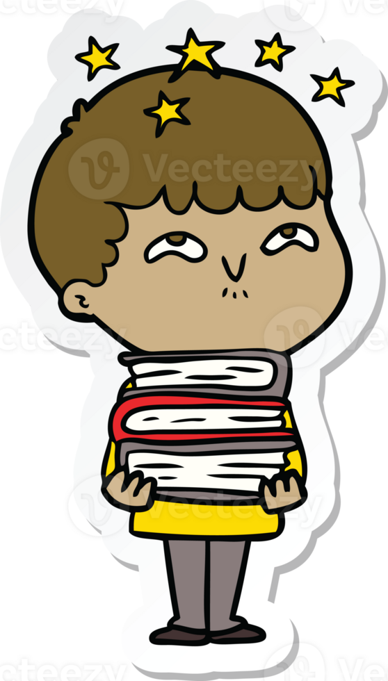 sticker of a cartoon amazed boy png