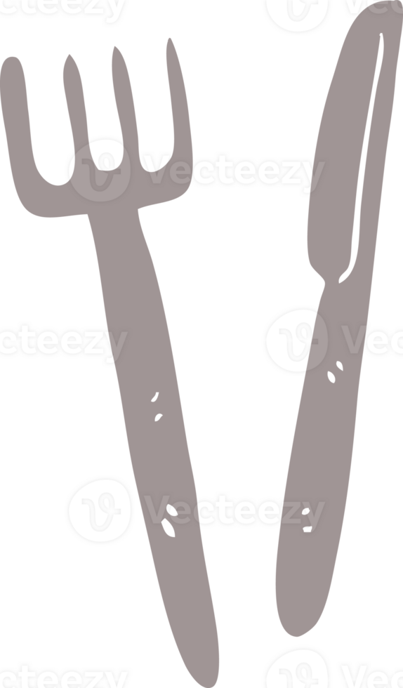cartoon doodle knife and fork png