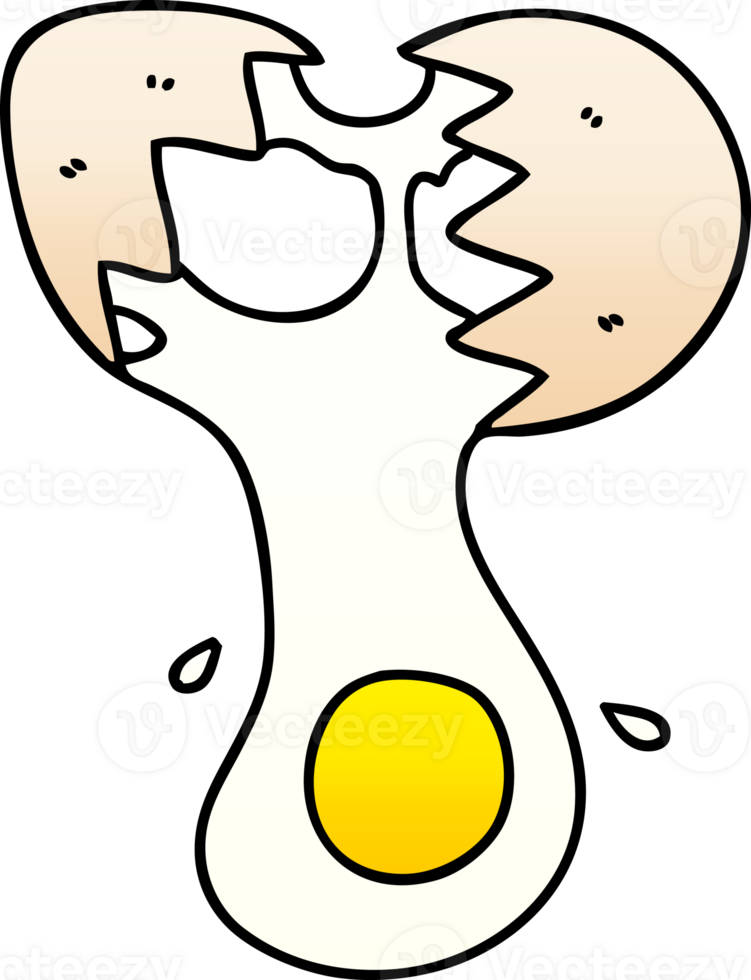 gradient shaded quirky cartoon cracked egg png