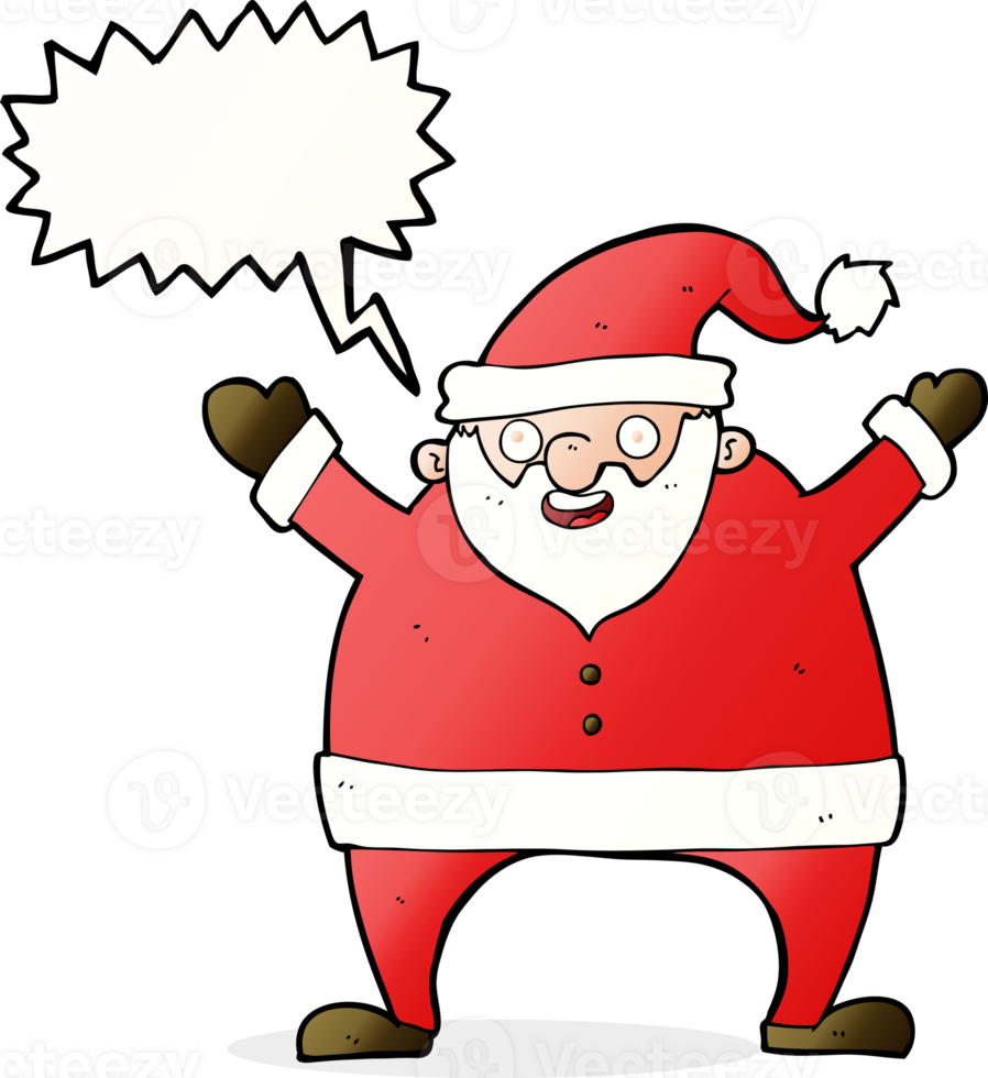 cartoon santa claus with speech bubble png