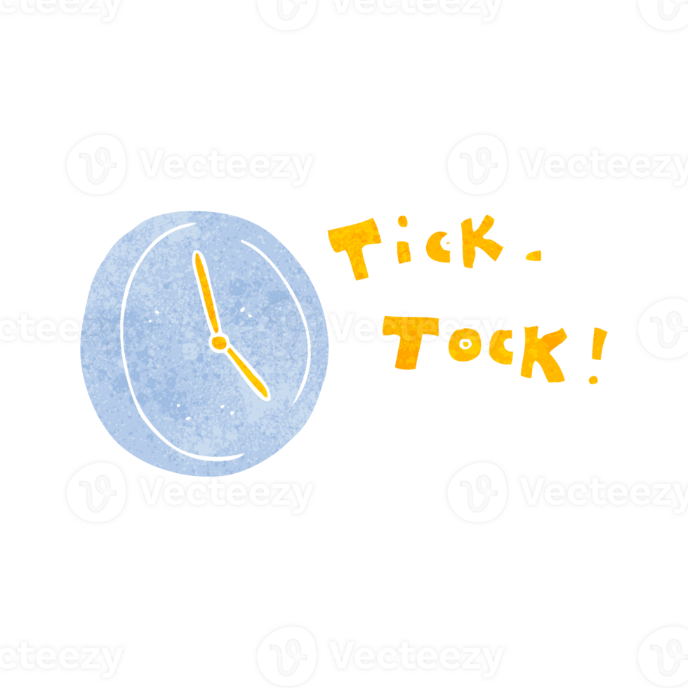 hand retro cartoon ticking clock png