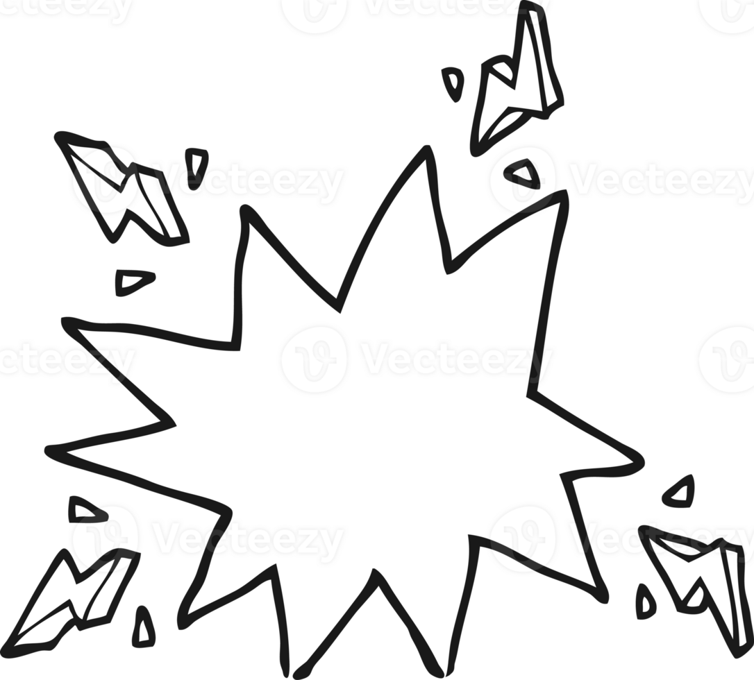 hand drawn black and white cartoon electrical sparks png