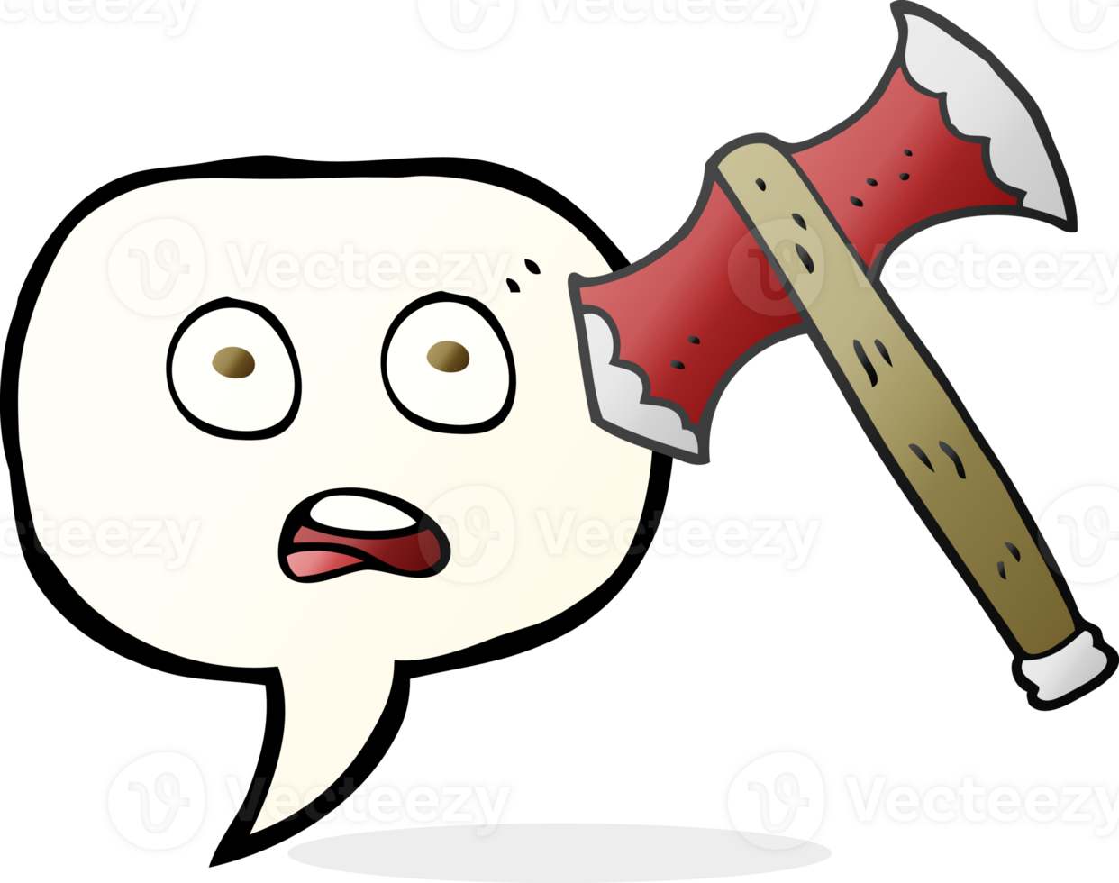 hand drawn speech bubble cartoon axe png