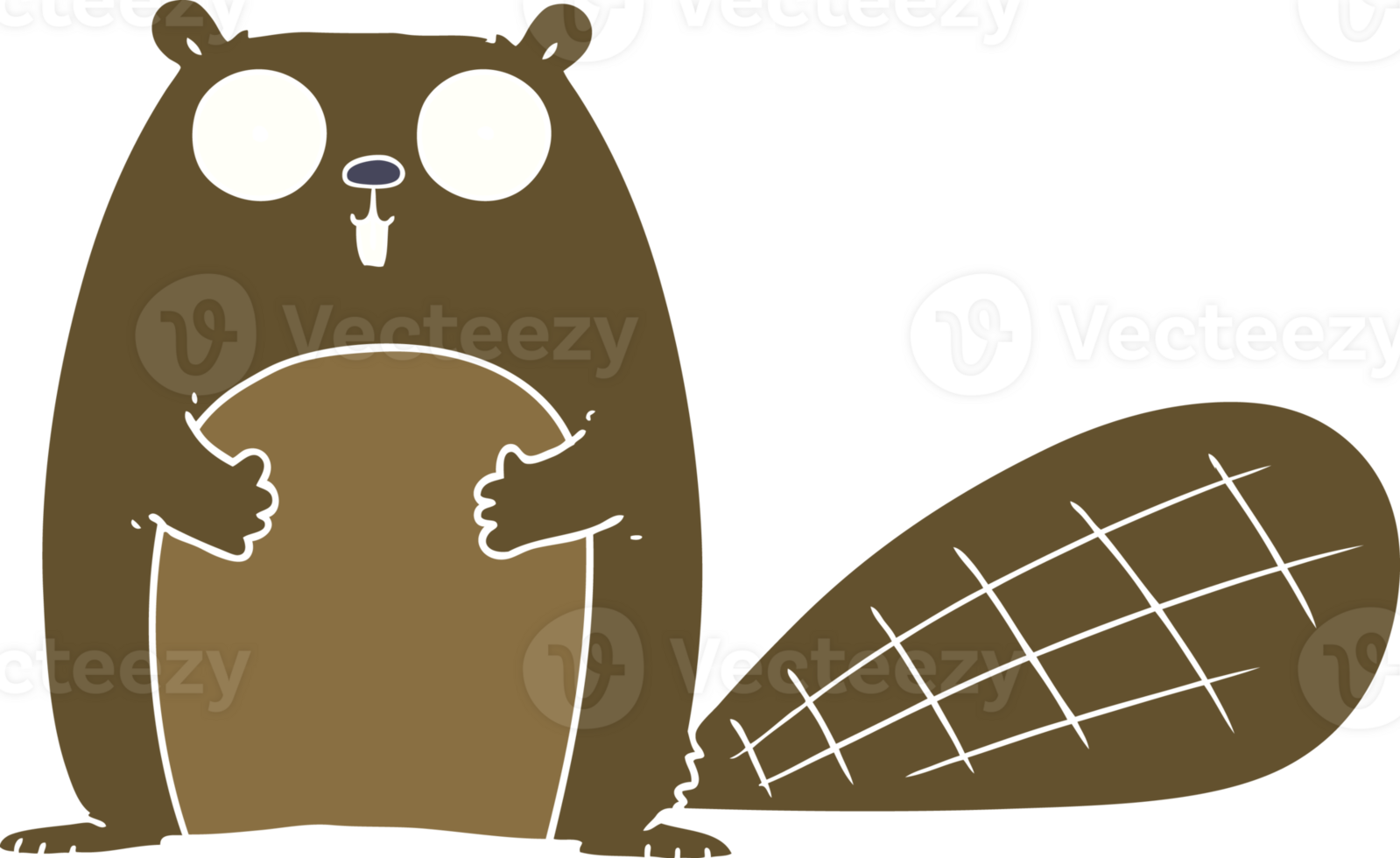 flat color style cartoon beaver png