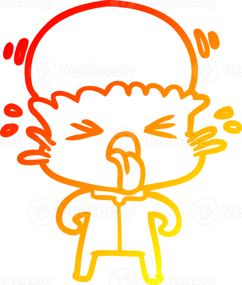 warm gradient line drawing of a weird cartoon alien png
