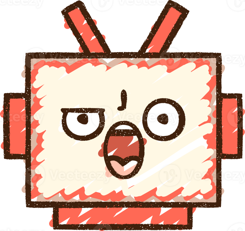 Robot Face Chalk Drawing png