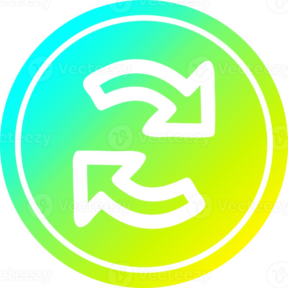 recycling arrow circular icon with cool gradient finish png
