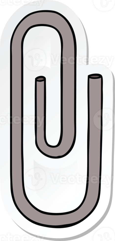 sticker of a cartoon paperclip png