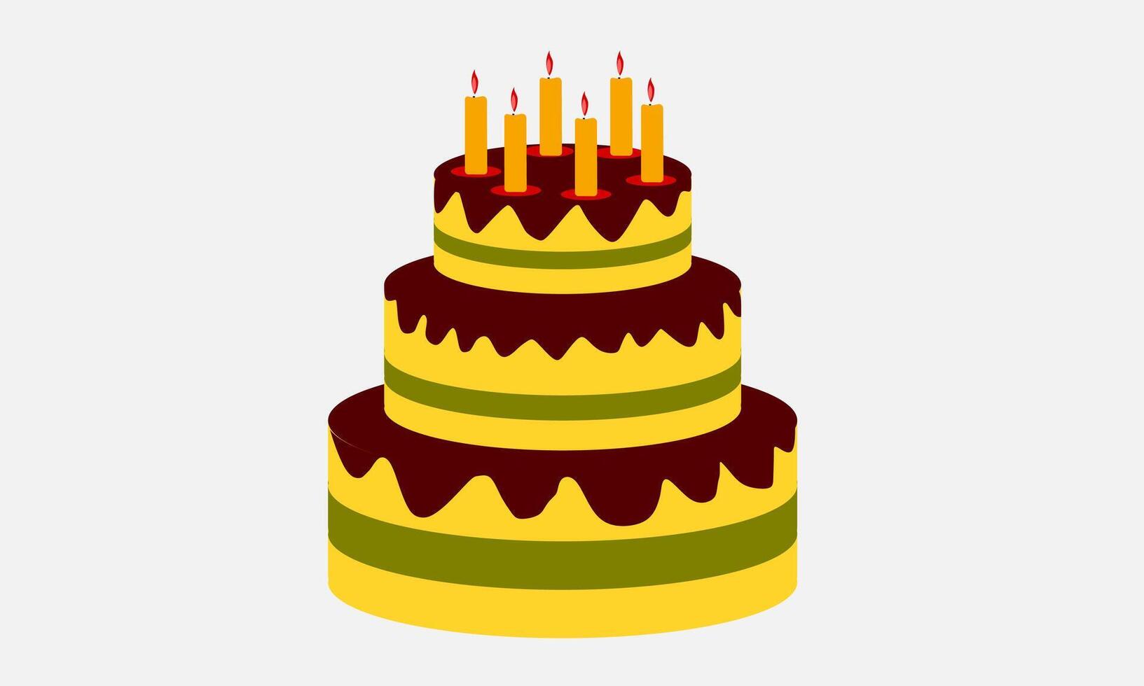 Colorful chocolate birthday cake vector
