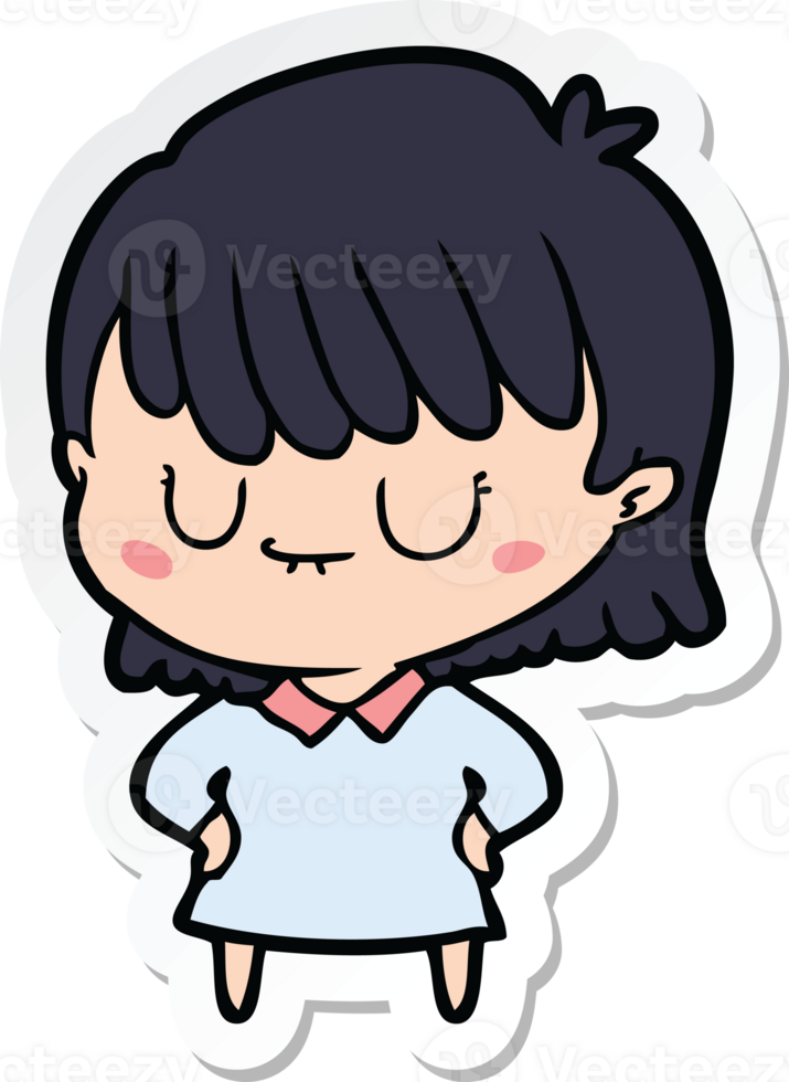 sticker of a cartoon woman png