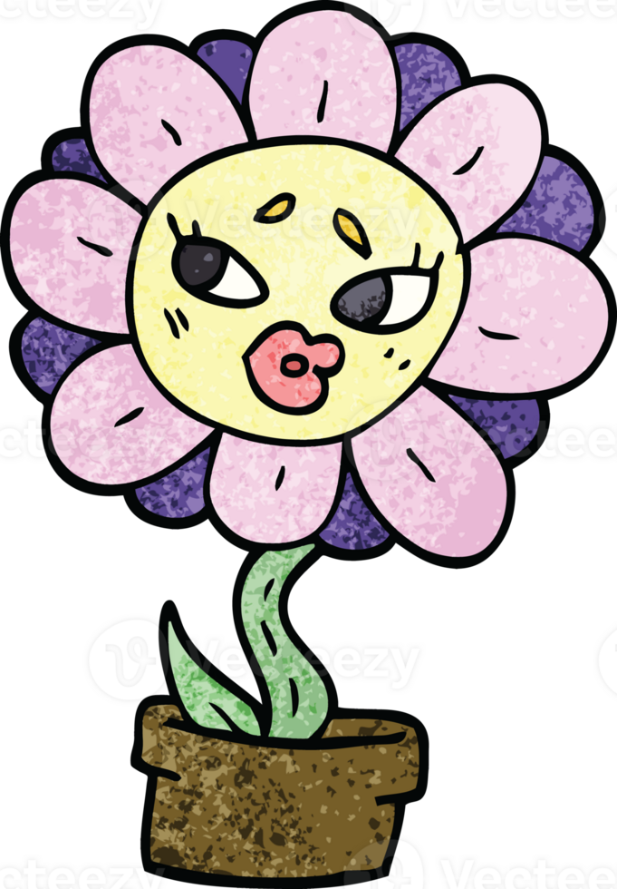 cartoon doodle flower pot png