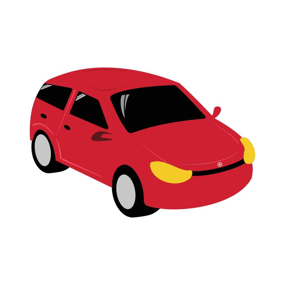 rojo coche en un blanco fondo, ilustración, eps 10 diseño elementos editable coche icono ilustración en eps10 formato. 4 4 con ruedas vehículo ilustración diseño vector