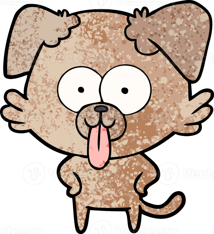 Zeichentrickhund mit herausgestreckter Zunge png