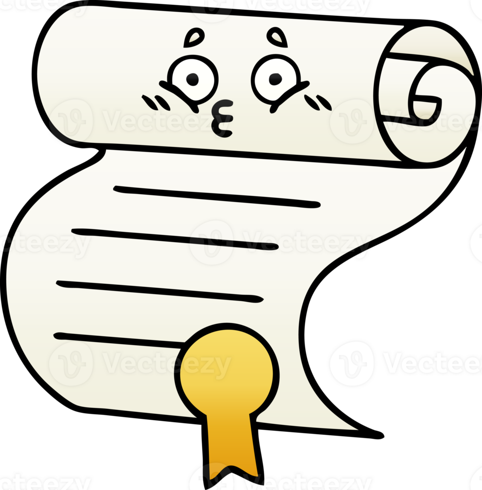 gradient shaded cartoon of a contract png