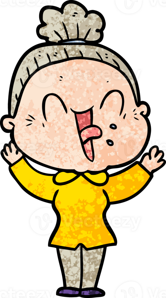 cartoon happy old woman png