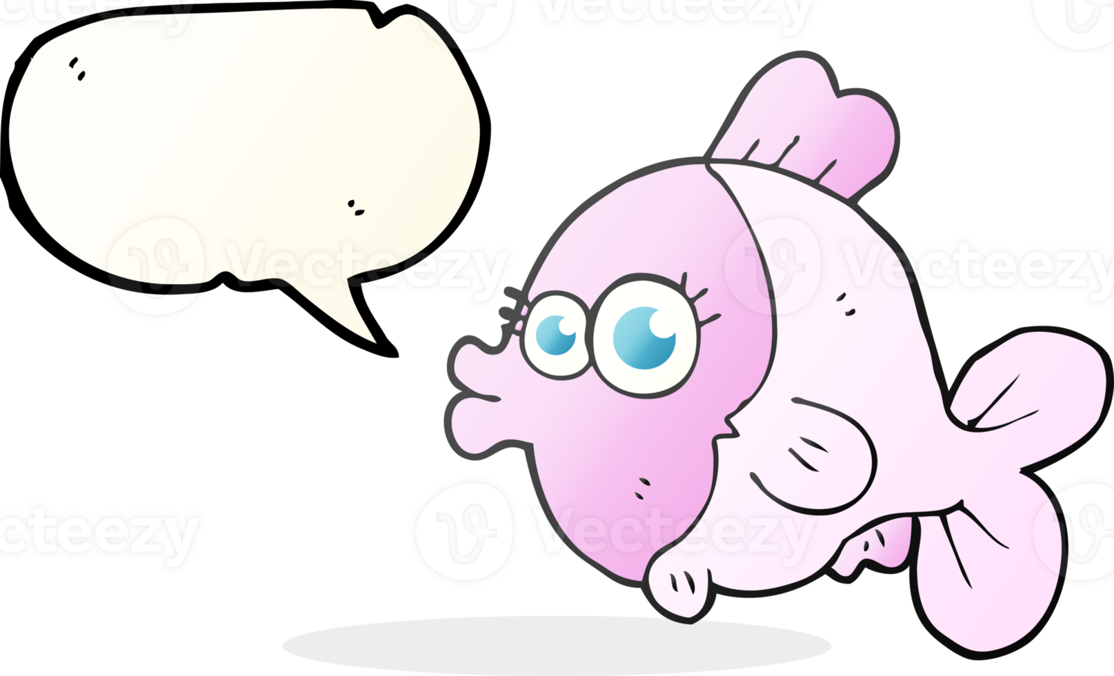 funny  hand drawn speech bubble cartoon fish with big pretty eyes png