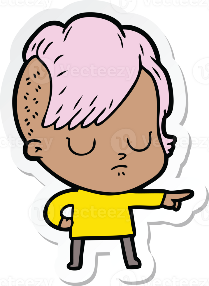 sticker of a cartoon woman png