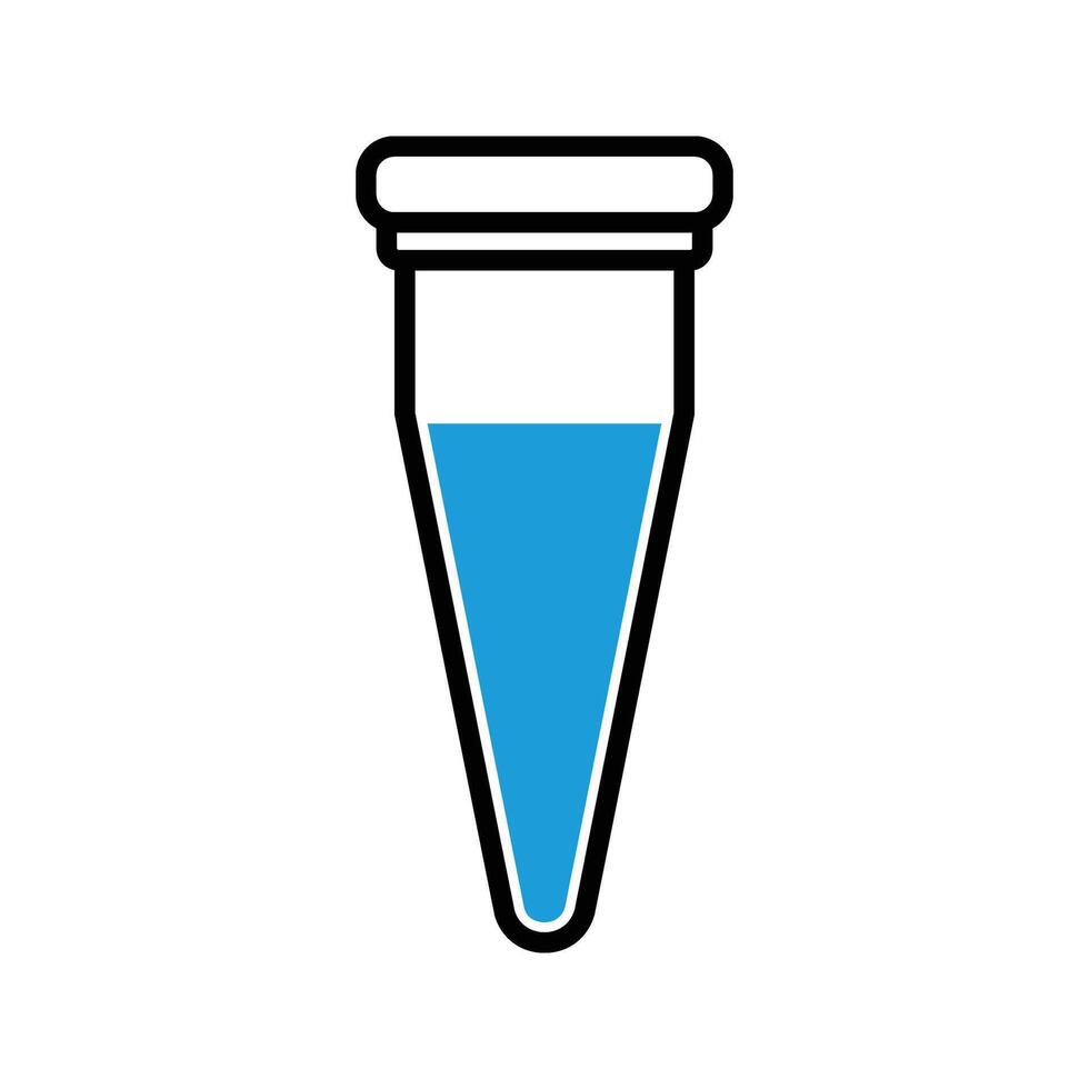 liquid in a test tube, illustration of biochemistry research experiment, science icon vector